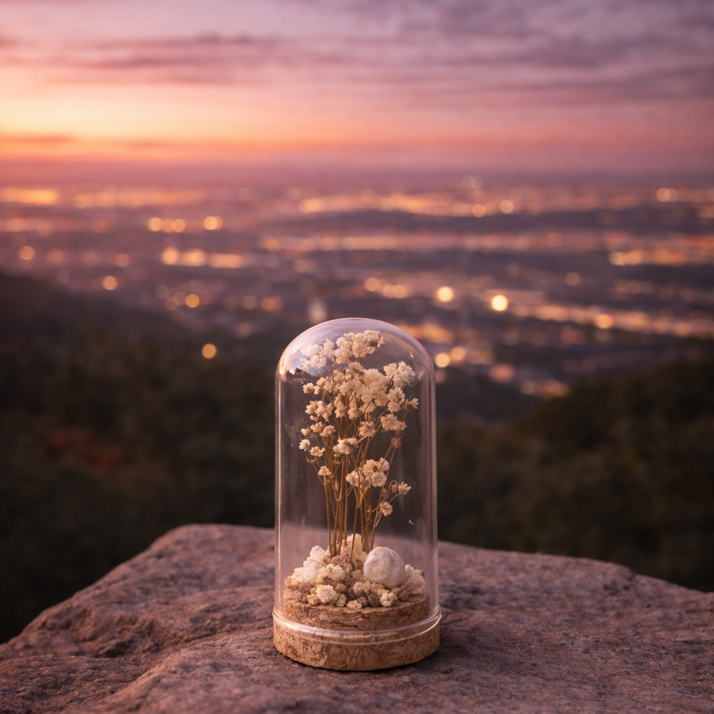 Zamansız Aşk – Kuru Çiçek Cam Fanus