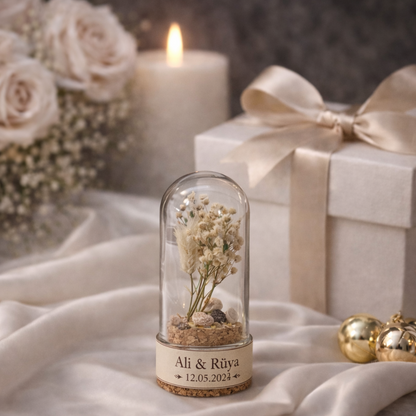 Zamansız Aşk – Kuru Çiçek Cam Fanus